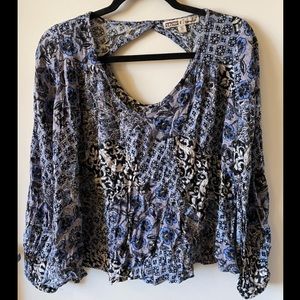 Blue Floral Blouse